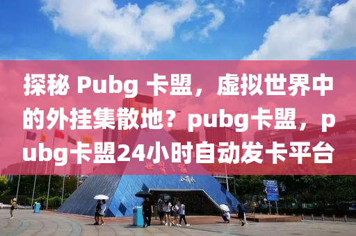 探秘 Pubg 卡盟，虚拟世界中的外挂集散地？pubg卡盟，pubg卡盟24小时自动发卡平台