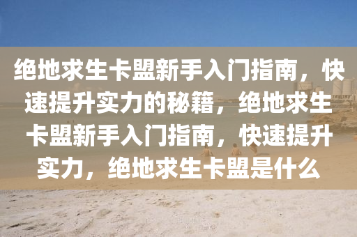 绝地求生卡盟新手入门指南，快速提升实力的秘籍，绝地求生卡盟新手入门指南，快速提升实力，绝地求生卡盟是什么