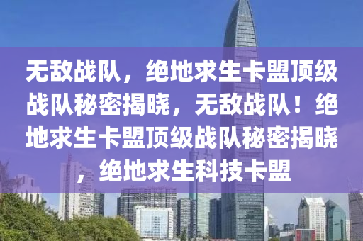 无敌战队，绝地求生卡盟顶级战队秘密揭晓，无敌战队！绝地求生卡盟顶级战队秘密揭晓，绝地求生科技卡盟