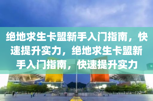绝地求生卡盟新手入门指南，快速提升实力，绝地求生卡盟新手入门指南，快速提升实力