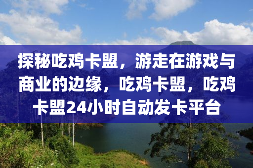 探秘吃鸡卡盟，游走在游戏与商业的边缘，吃鸡卡盟，吃鸡卡盟24小时自动发卡平台