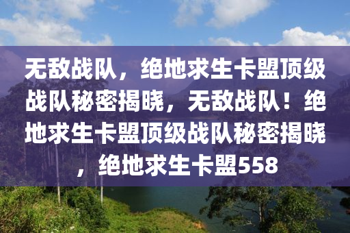 无敌战队，绝地求生卡盟顶级战队秘密揭晓，无敌战队！绝地求生卡盟顶级战队秘密揭晓，绝地求生卡盟558
