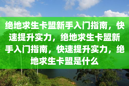 绝地求生卡盟新手入门指南，快速提升实力，绝地求生卡盟新手入门指南，快速提升实力，绝地求生卡盟是什么
