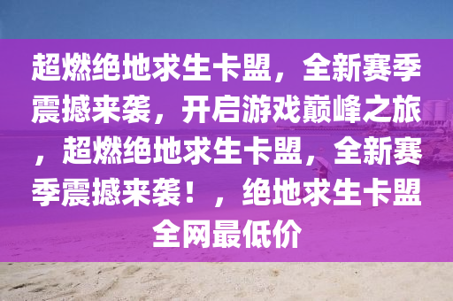 超燃绝地求生卡盟，全新赛季震撼来袭，开启游戏巅峰之旅，超燃绝地求生卡盟，全新赛季震撼来袭！，绝地求生卡盟全网最低价