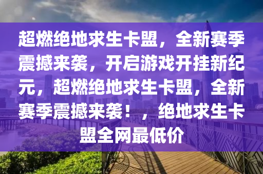 超燃绝地求生卡盟，全新赛季震撼来袭，开启游戏开挂新纪元，超燃绝地求生卡盟，全新赛季震撼来袭！，绝地求生卡盟全网最低价
