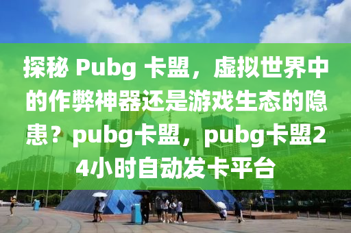 探秘 Pubg 卡盟，虚拟世界中的作弊神器还是游戏生态的隐患？pubg卡盟，pubg卡盟24小时自动发卡平台