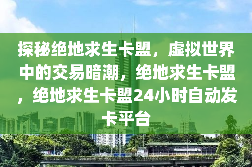 探秘绝地求生卡盟，虚拟世界中的交易暗潮，绝地求生卡盟，绝地求生卡盟24小时自动发卡平台