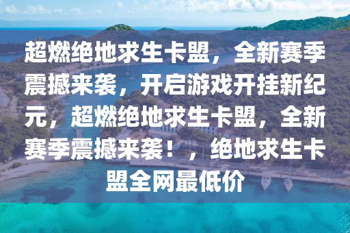超燃绝地求生卡盟，全新赛季震撼来袭，开启游戏开挂新纪元，超燃绝地求生卡盟，全新赛季震撼来袭！，绝地求生卡盟全网最低价