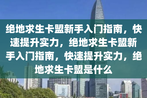 绝地求生卡盟新手入门指南，快速提升实力，绝地求生卡盟新手入门指南，快速提升实力，绝地求生卡盟是什么