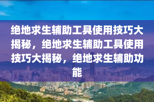 绝地求生辅助工具使用技巧大揭秘，绝地求生辅助工具使用技巧大揭秘，绝地求生辅助功能
