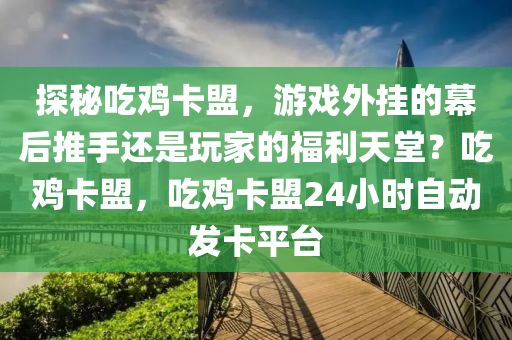 探秘吃鸡卡盟，游戏外挂的幕后推手还是玩家的福利天堂？吃鸡卡盟，吃鸡卡盟24小时自动发卡平台