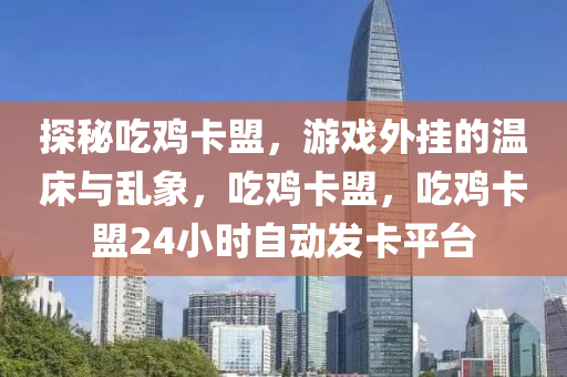 探秘吃鸡卡盟，游戏外挂的温床与乱象，吃鸡卡盟，吃鸡卡盟24小时自动发卡平台