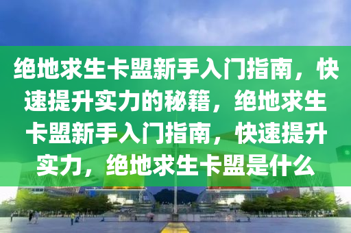 绝地求生卡盟新手入门指南，快速提升实力的秘籍，绝地求生卡盟新手入门指南，快速提升实力，绝地求生卡盟是什么