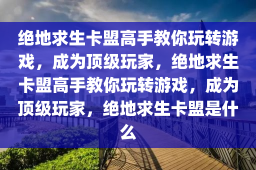 绝地求生卡盟高手教你玩转游戏，成为顶级玩家，绝地求生卡盟高手教你玩转游戏，成为顶级玩家，绝地求生卡盟是什么