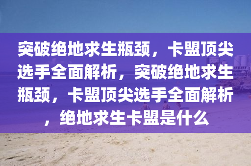 突破绝地求生瓶颈，卡盟顶尖选手全面解析，突破绝地求生瓶颈，卡盟顶尖选手全面解析，绝地求生卡盟是什么