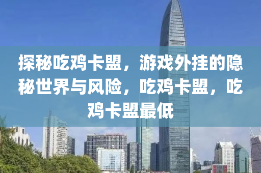 探秘吃鸡卡盟，游戏外挂的隐秘世界与风险，吃鸡卡盟，吃鸡卡盟最低