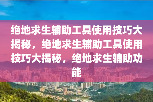 绝地求生辅助工具使用技巧大揭秘，绝地求生辅助工具使用技巧大揭秘，绝地求生辅助功能