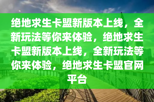 绝地求生卡盟新版本上线，全新玩法等你来体验，绝地求生卡盟新版本上线，全新玩法等你来体验，绝地求生卡盟官网平台