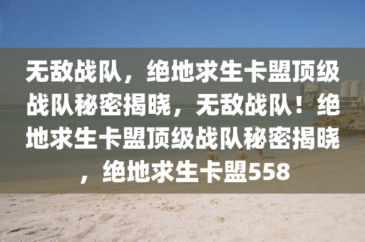 无敌战队，绝地求生卡盟顶级战队秘密揭晓，无敌战队！绝地求生卡盟顶级战队秘密揭晓，绝地求生卡盟558
