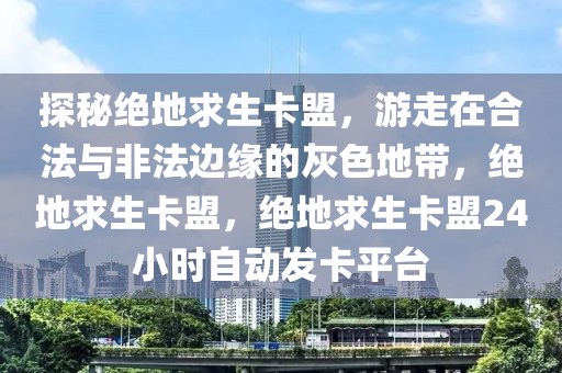 探秘绝地求生卡盟，游走在合法与非法边缘的灰色地带，绝地求生卡盟，绝地求生卡盟24小时自动发卡平台