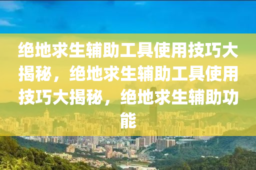 绝地求生辅助工具使用技巧大揭秘，绝地求生辅助工具使用技巧大揭秘，绝地求生辅助功能