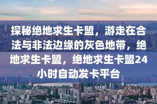 探秘绝地求生卡盟，游走在合法与非法边缘的灰色地带，绝地求生卡盟，绝地求生卡盟24小时自动发卡平台