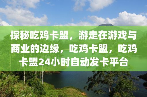 探秘吃鸡卡盟，游走在游戏与商业的边缘，吃鸡卡盟，吃鸡卡盟24小时自动发卡平台