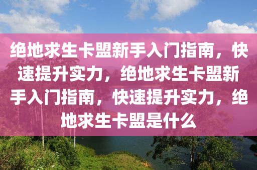 绝地求生卡盟新手入门指南，快速提升实力，绝地求生卡盟新手入门指南，快速提升实力，绝地求生卡盟是什么