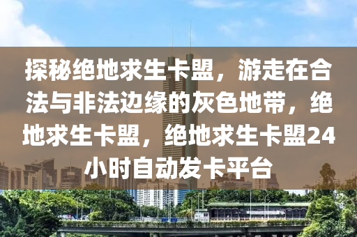 探秘绝地求生卡盟，游走在合法与非法边缘的灰色地带，绝地求生卡盟，绝地求生卡盟24小时自动发卡平台