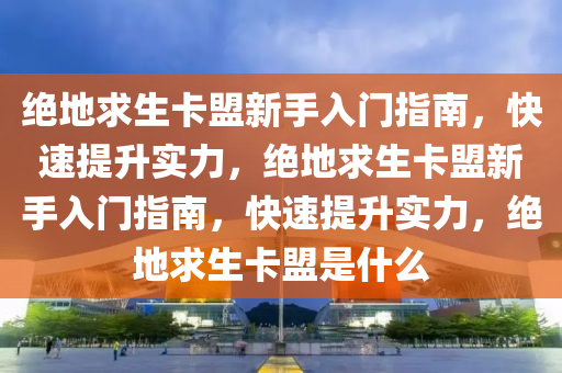 绝地求生卡盟新手入门指南，快速提升实力，绝地求生卡盟新手入门指南，快速提升实力，绝地求生卡盟是什么