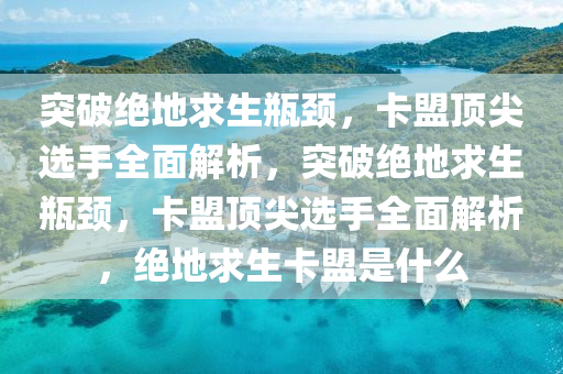 突破绝地求生瓶颈，卡盟顶尖选手全面解析，突破绝地求生瓶颈，卡盟顶尖选手全面解析，绝地求生卡盟是什么