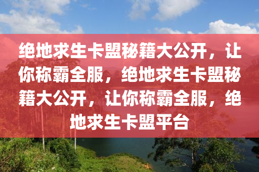 绝地求生卡盟秘籍大公开，让你称霸全服，绝地求生卡盟秘籍大公开，让你称霸全服，绝地求生卡盟平台