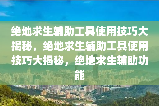 绝地求生辅助工具使用技巧大揭秘，绝地求生辅助工具使用技巧大揭秘，绝地求生辅助功能