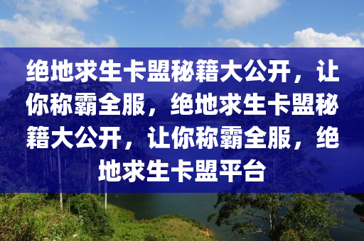 绝地求生卡盟秘籍大公开，让你称霸全服，绝地求生卡盟秘籍大公开，让你称霸全服，绝地求生卡盟平台