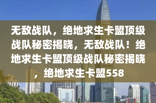 无敌战队，绝地求生卡盟顶级战队秘密揭晓，无敌战队！绝地求生卡盟顶级战队秘密揭晓，绝地求生卡盟558