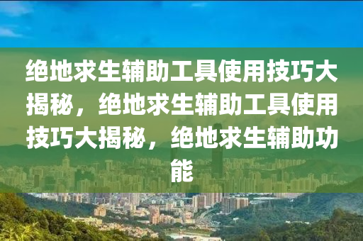 绝地求生辅助工具使用技巧大揭秘，绝地求生辅助工具使用技巧大揭秘，绝地求生辅助功能
