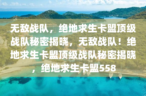 无敌战队，绝地求生卡盟顶级战队秘密揭晓，无敌战队！绝地求生卡盟顶级战队秘密揭晓，绝地求生卡盟558