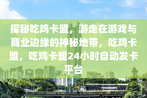 探秘吃鸡卡盟，游走在游戏与商业边缘的神秘地带，吃鸡卡盟，吃鸡卡盟24小时自动发卡平台