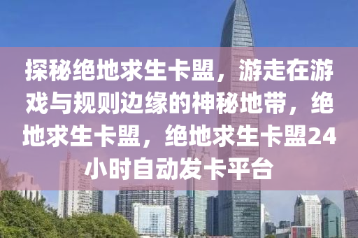 探秘绝地求生卡盟，游走在游戏与规则边缘的神秘地带，绝地求生卡盟，绝地求生卡盟24小时自动发卡平台