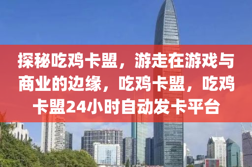 探秘吃鸡卡盟，游走在游戏与商业的边缘，吃鸡卡盟，吃鸡卡盟24小时自动发卡平台