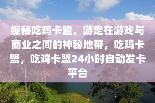 探秘吃鸡卡盟，游走在游戏与商业之间的神秘地带，吃鸡卡盟，吃鸡卡盟24小时自动发卡平台
