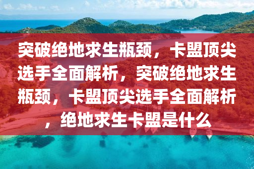 突破绝地求生瓶颈，卡盟顶尖选手全面解析，突破绝地求生瓶颈，卡盟顶尖选手全面解析，绝地求生卡盟是什么