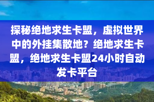 探秘绝地求生卡盟，虚拟世界中的外挂集散地？绝地求生卡盟，绝地求生卡盟24小时自动发卡平台