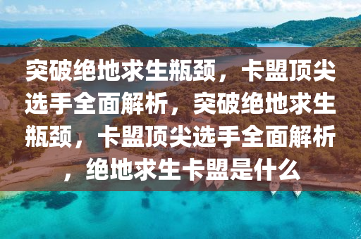 突破绝地求生瓶颈，卡盟顶尖选手全面解析，突破绝地求生瓶颈，卡盟顶尖选手全面解析，绝地求生卡盟是什么