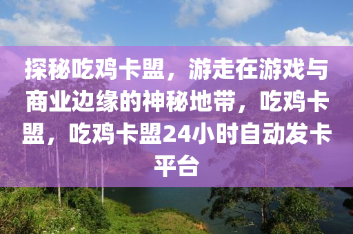 探秘吃鸡卡盟，游走在游戏与商业边缘的神秘地带，吃鸡卡盟，吃鸡卡盟24小时自动发卡平台