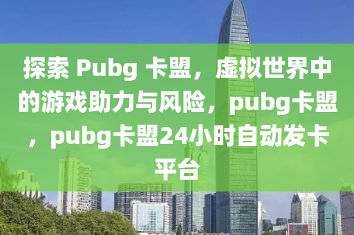 探索 Pubg 卡盟，虚拟世界中的游戏助力与风险，pubg卡盟，pubg卡盟24小时自动发卡平台