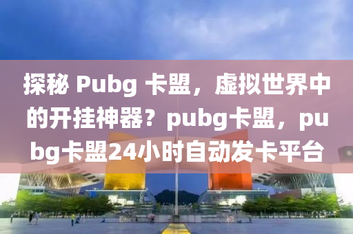 探秘 Pubg 卡盟，虚拟世界中的开挂神器？pubg卡盟，pubg卡盟24小时自动发卡平台