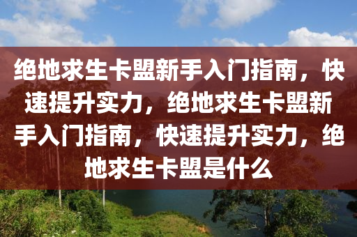 绝地求生卡盟新手入门指南，快速提升实力，绝地求生卡盟新手入门指南，快速提升实力，绝地求生卡盟是什么