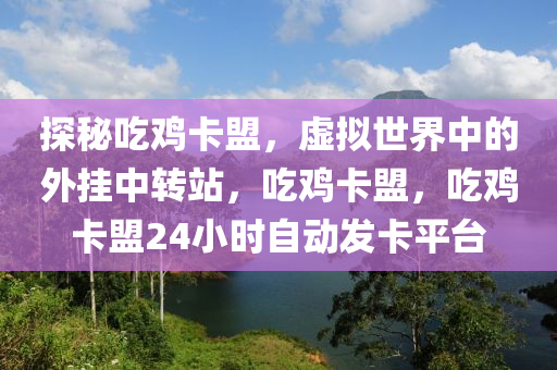 探秘吃鸡卡盟，虚拟世界中的外挂中转站，吃鸡卡盟，吃鸡卡盟24小时自动发卡平台