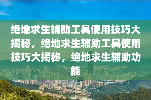 绝地求生辅助工具使用技巧大揭秘，绝地求生辅助工具使用技巧大揭秘，绝地求生辅助功能